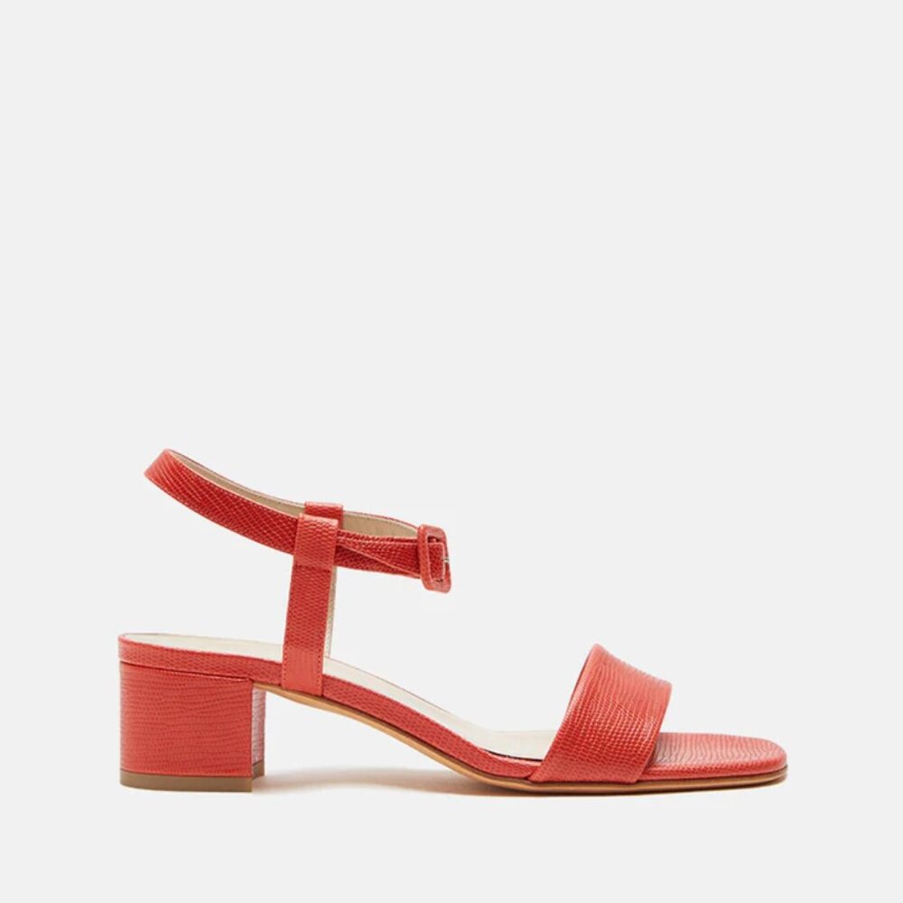 Maryam Nassir Zadeh Red Faux Lizard Sophie Sandal Size 41